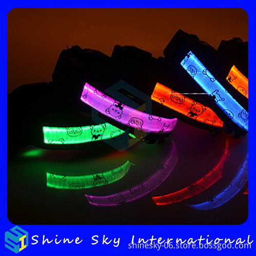 Customized Cheapest Bone Led Dog Collar